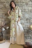 Riad Nights Longline Belted Duster Shirt Green